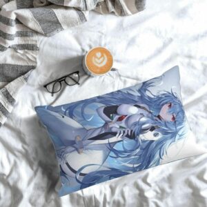Sarung Bantal Ayanami Rei Evangelion Cushion Cover Linen (40x60cm)